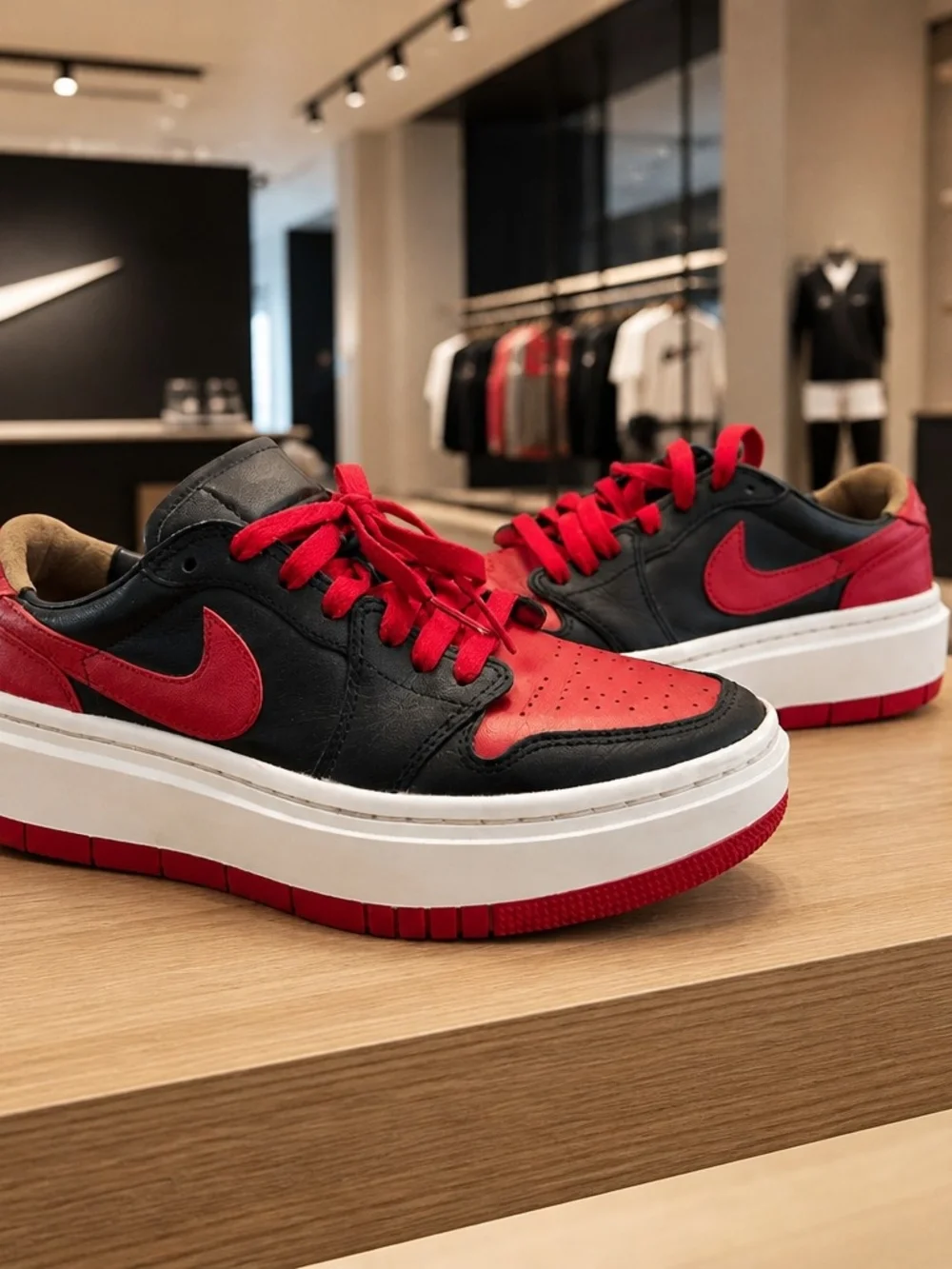 Nike Air Jordan 1 Elevate Low DQ1823-006 Black/Red Sail- Women’s Size US 7